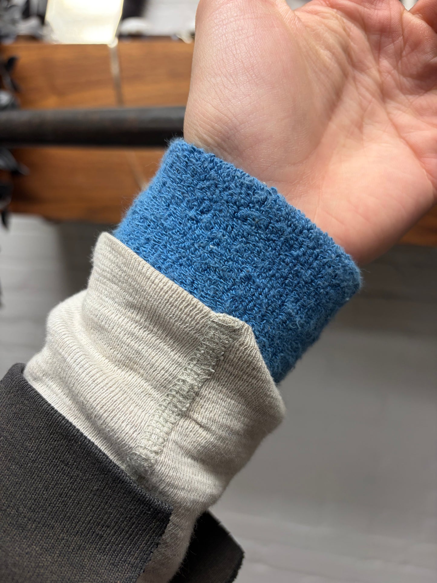 2000s Dior White/Blue Embroidered Crest Logo Sweatband