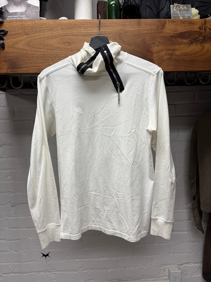 Takahiro Miyashita the Soloist ‘Exposed Zipper’ White Cotton Long Sleeve Shirt