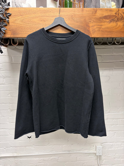 2017 Maison Margiela ‘Raw Hem’ Black Cotton Sweatshirt