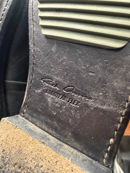 Rick Owens ‘Creeper’ Black Leather ‘Goodyear Sole’  Combat Boots