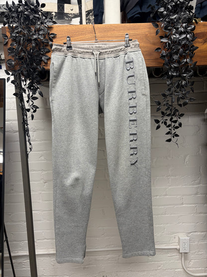 Burberry Embroidered Logo Grey Sweatpants