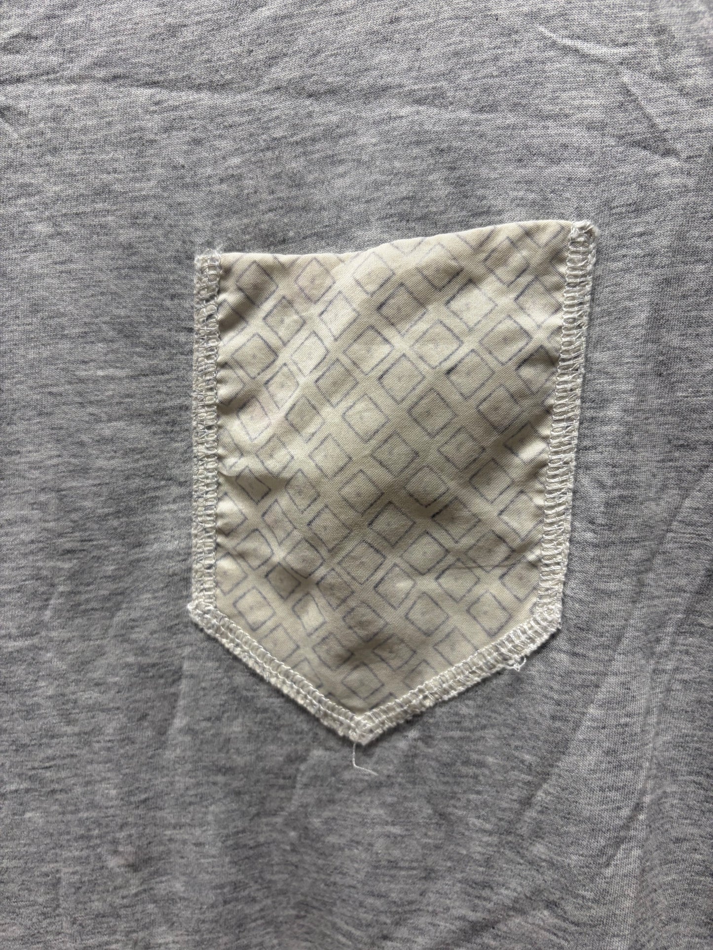 2017 Maison Margiela ‘Diamond Print’ Pocket Grey Cotton T-Shirt
