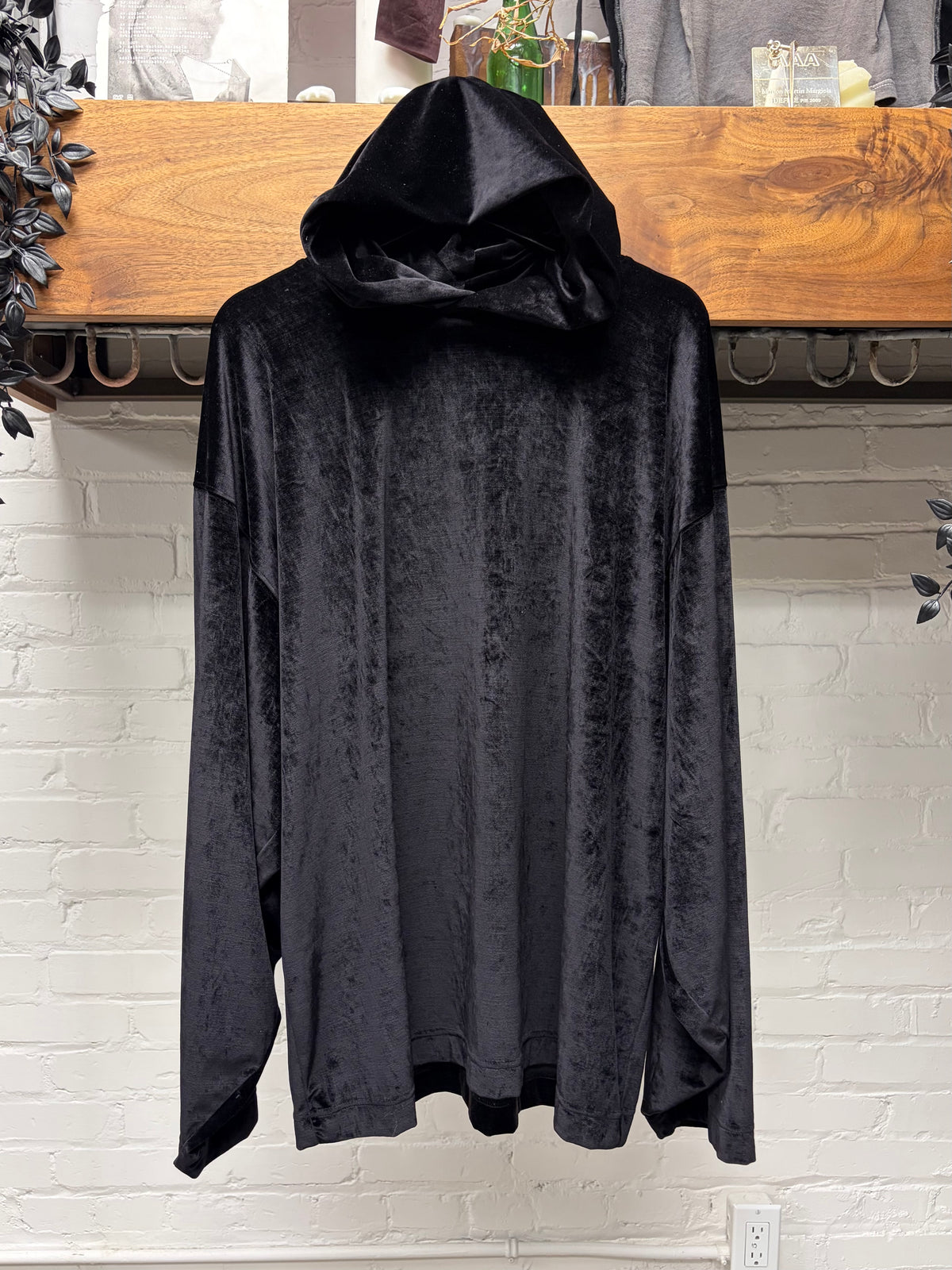 AW2022 Balenciaga ‘Velour’ Black Pullover Hoodie
