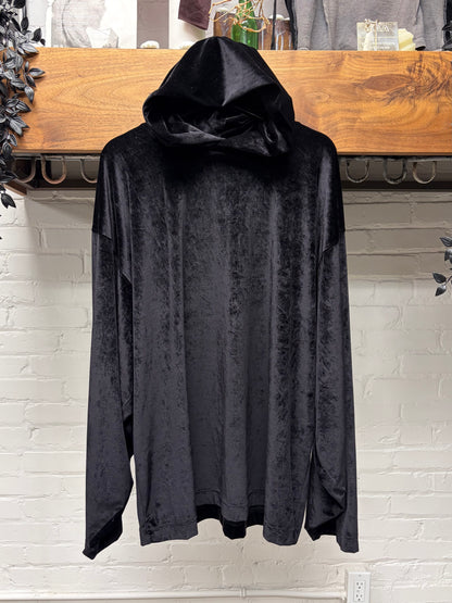AW2022 Balenciaga ‘Velour’ Black Pullover Hoodie