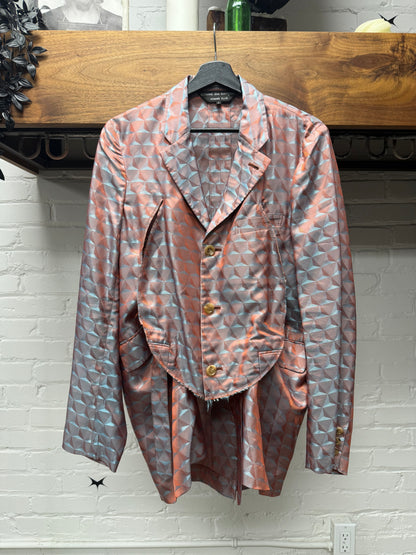 SS2019 Comme Des Garçons Homme Plus Deformed Shape Pink/Teal Blazer