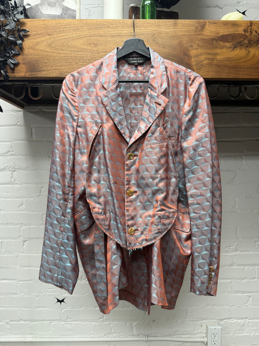 SS2019 Comme Des Garçons Homme Plus Deformed Shape Pink/Teal Blazer