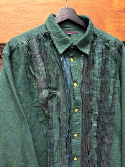 Needles Reconstructed ‘Rebuild’ Patchwork Green Flannel