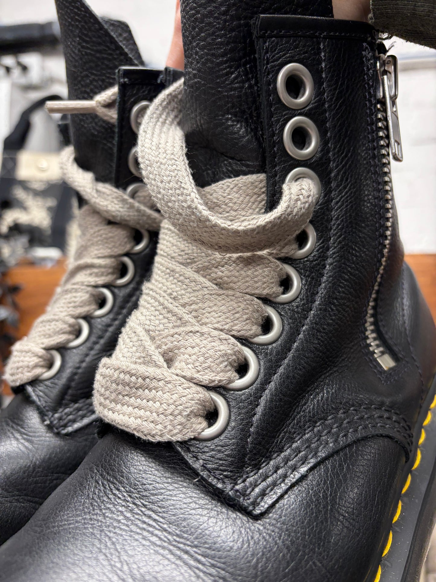 Rick Owens x Doc Martens 1460 Platform Sole Leather Boots