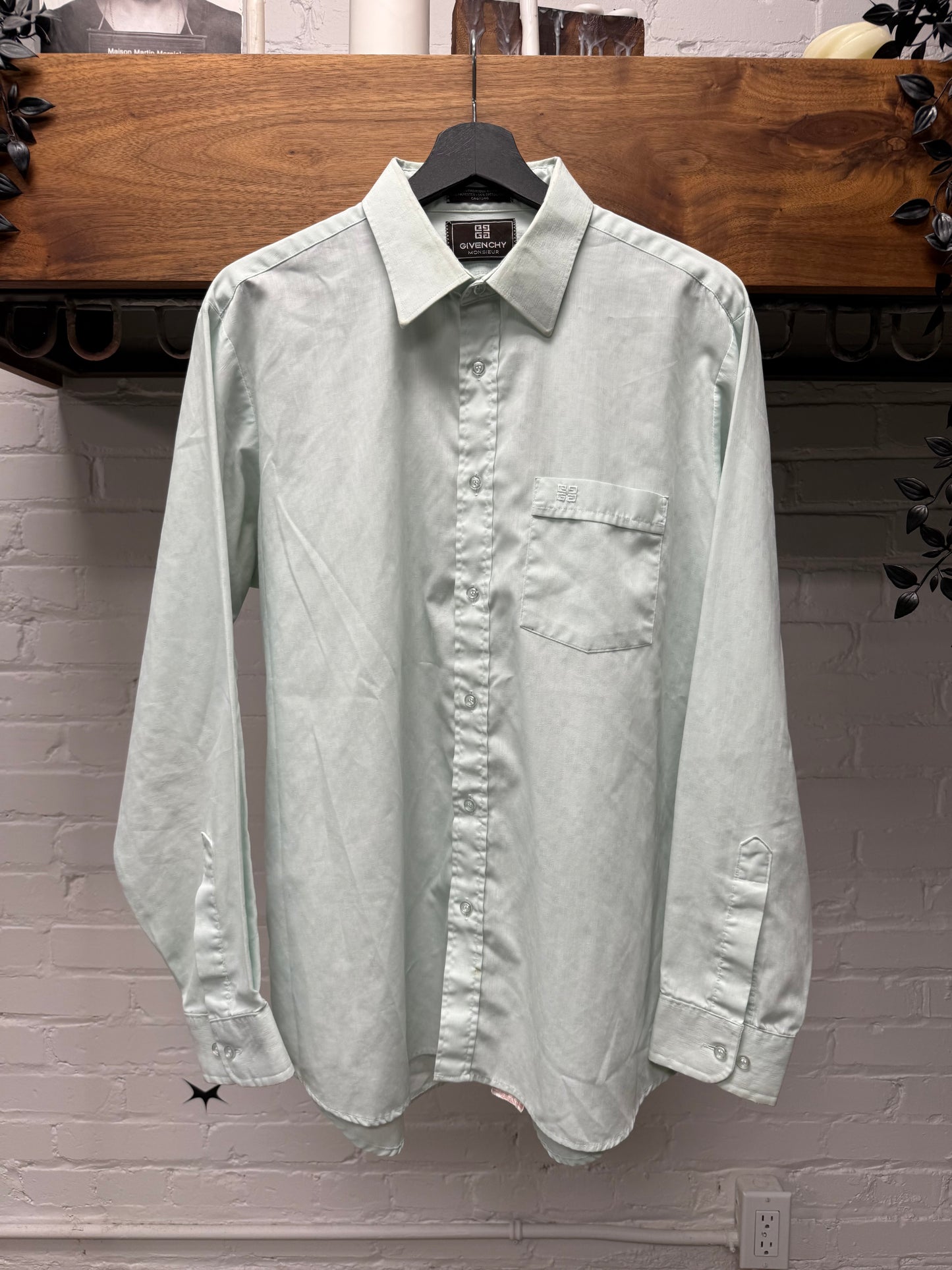 Givenchy Embroidered Pocket Logo Button Up Shirt