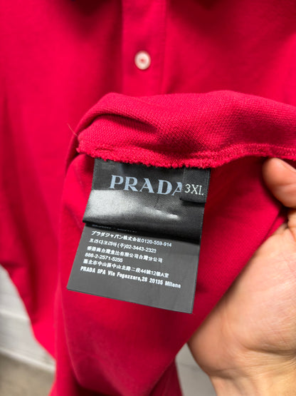 Prada Sport Logo Red Polo