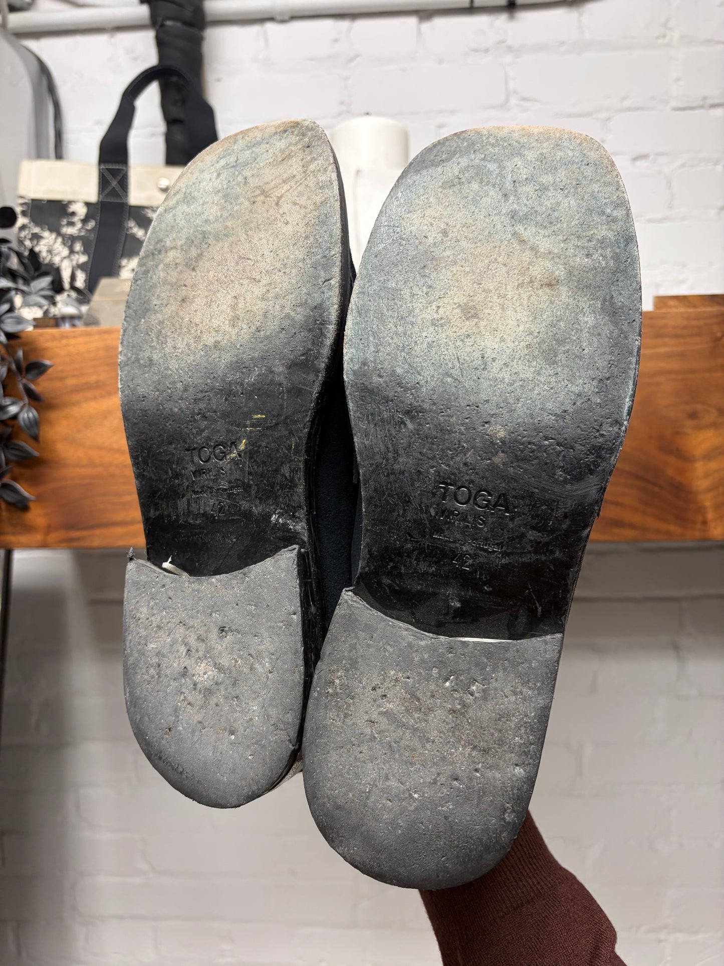 Toga Virilis ‘Western Inspired’ Blue Suede Square Toe Loafers