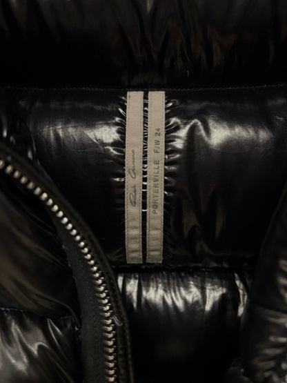AW2024 Rick Owens ‘Porterville’ Full-Zip Black ‘Gimp’ Down Filled Puffer Jacket