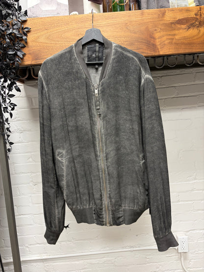 Silent By Damir Doma Silk Washed Grey Bomber Jacket