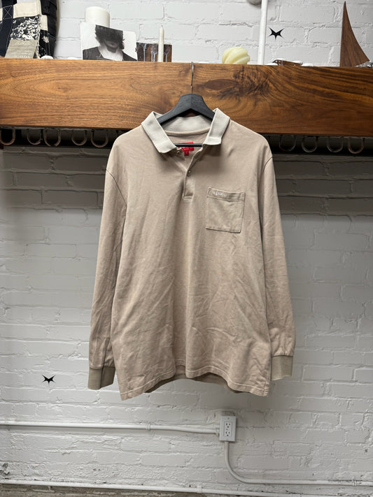 AW15 Supreme Chest Logo Pocket Long Sleeve Polo