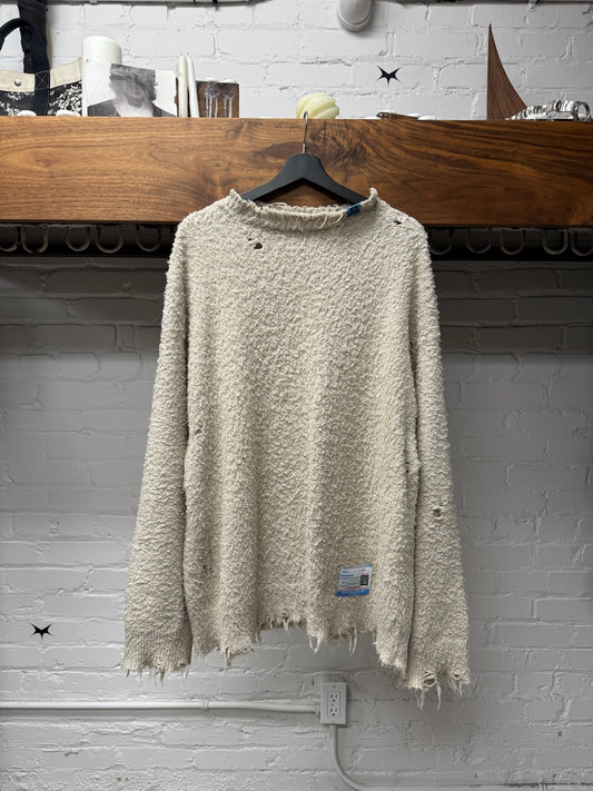 Maison Mihara Yasuhiro Brushed Cotton Cream Knit Sweater