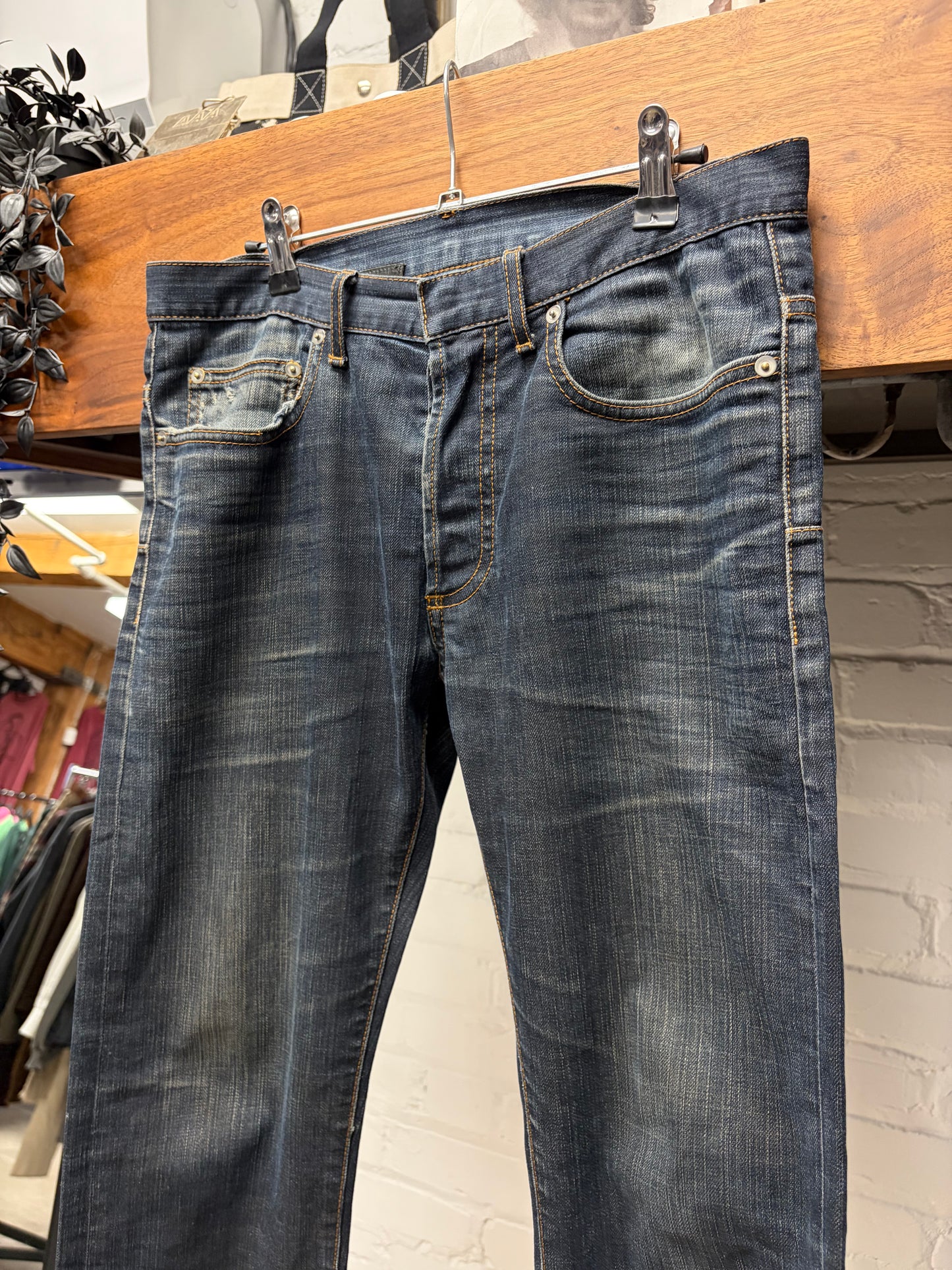 Dior Homme Raw Washed Blue Skinny Jeans