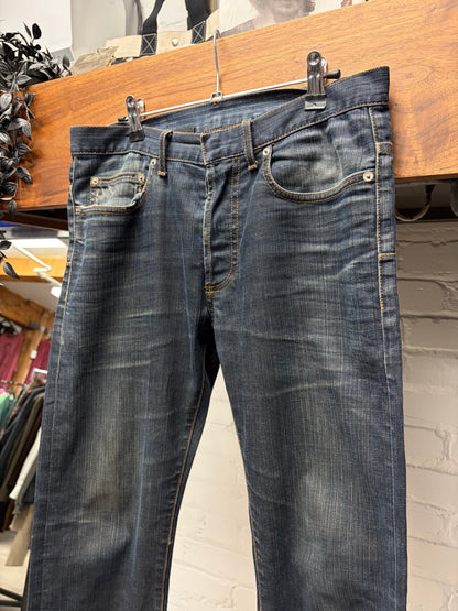 Dior Homme Raw Washed Blue Skinny Jeans