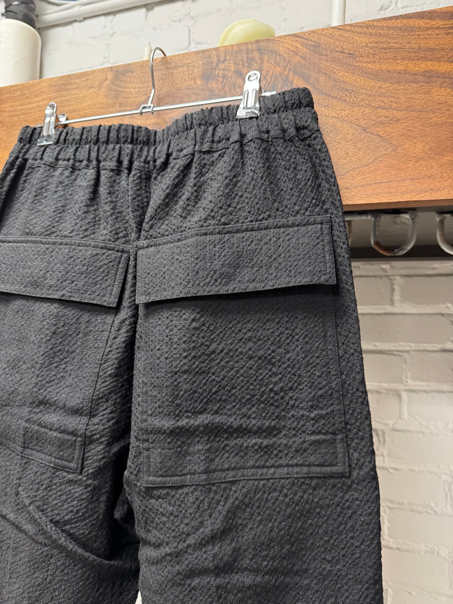 SS2022 Rick Owens ‘Fogachine’ Black ‘Berlin’ Drawstring Relaxed Pants
