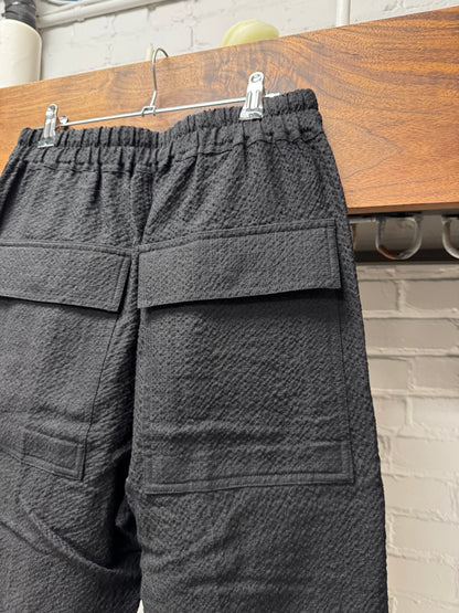 SS2022 Rick Owens ‘Fogachine’ Black ‘Berlin’ Drawstring Relaxed Pants