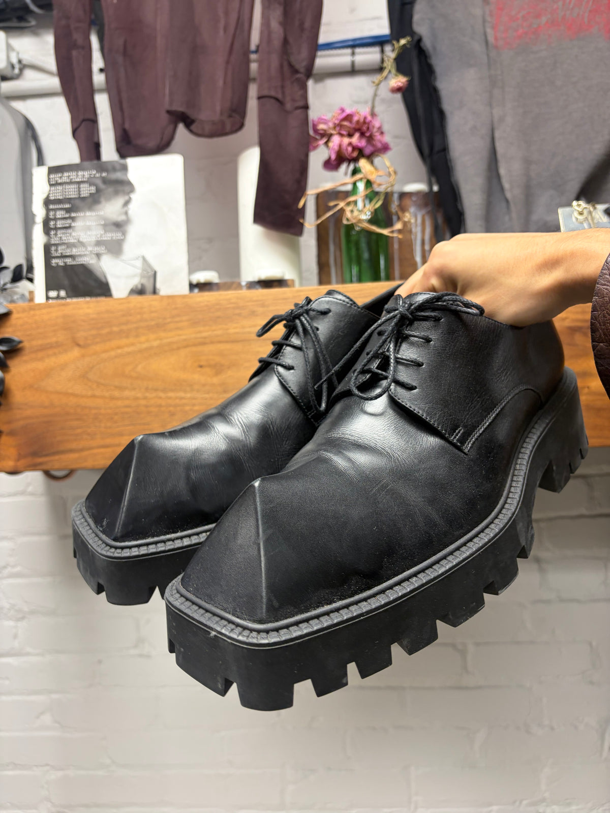 Balenciaga Black Leather ‘Rhino’ Derbys