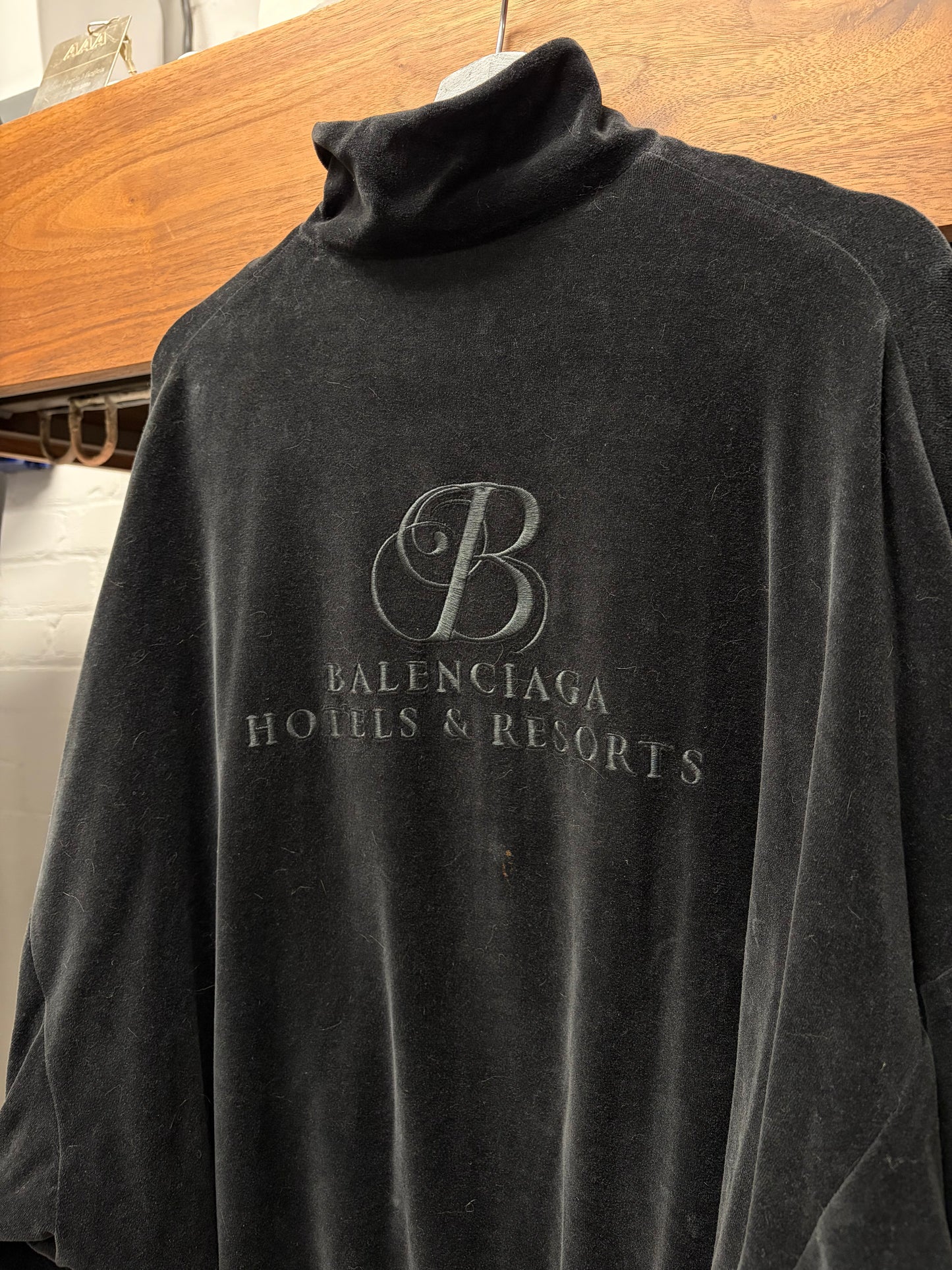 SS2020 Balenciaga ‘Hotels & Resorts’ Black Velour Track Jacket