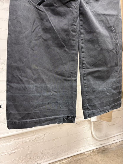 Rick Owens ‘Creatch’ Faded Black Wide Leg Drawstring Sweatpants