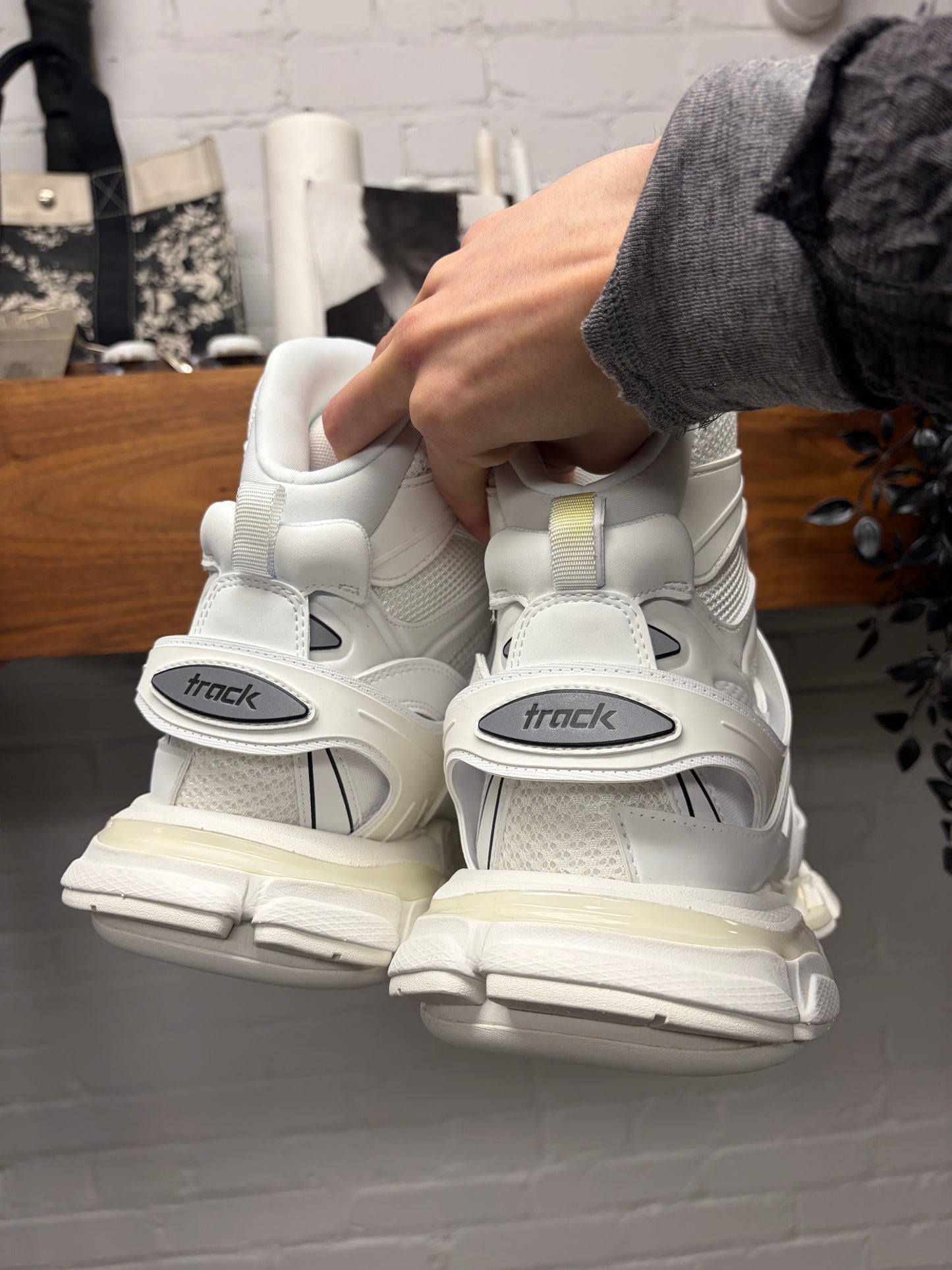 Balenciaga ‘Track Hike’ White High Top Athletic Sneakers