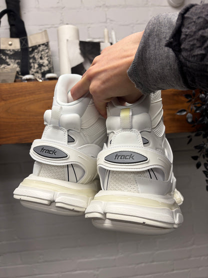 Balenciaga ‘Track Hike’ White High Top Athletic Sneakers