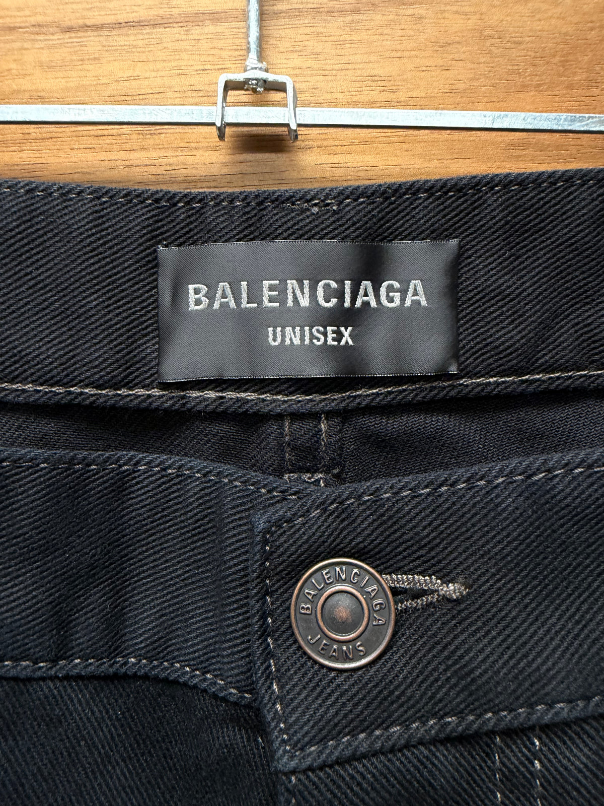 2023 Balenciaga ‘Lightly Distressed’ Black Bootcut Denim