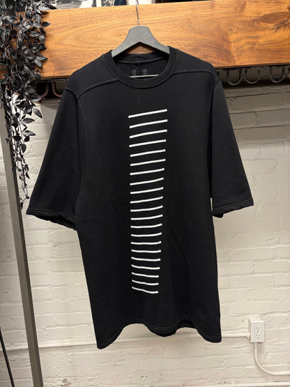 Rick Owens DRKSHDW Striped Black Short Sleeve Sweatshirt