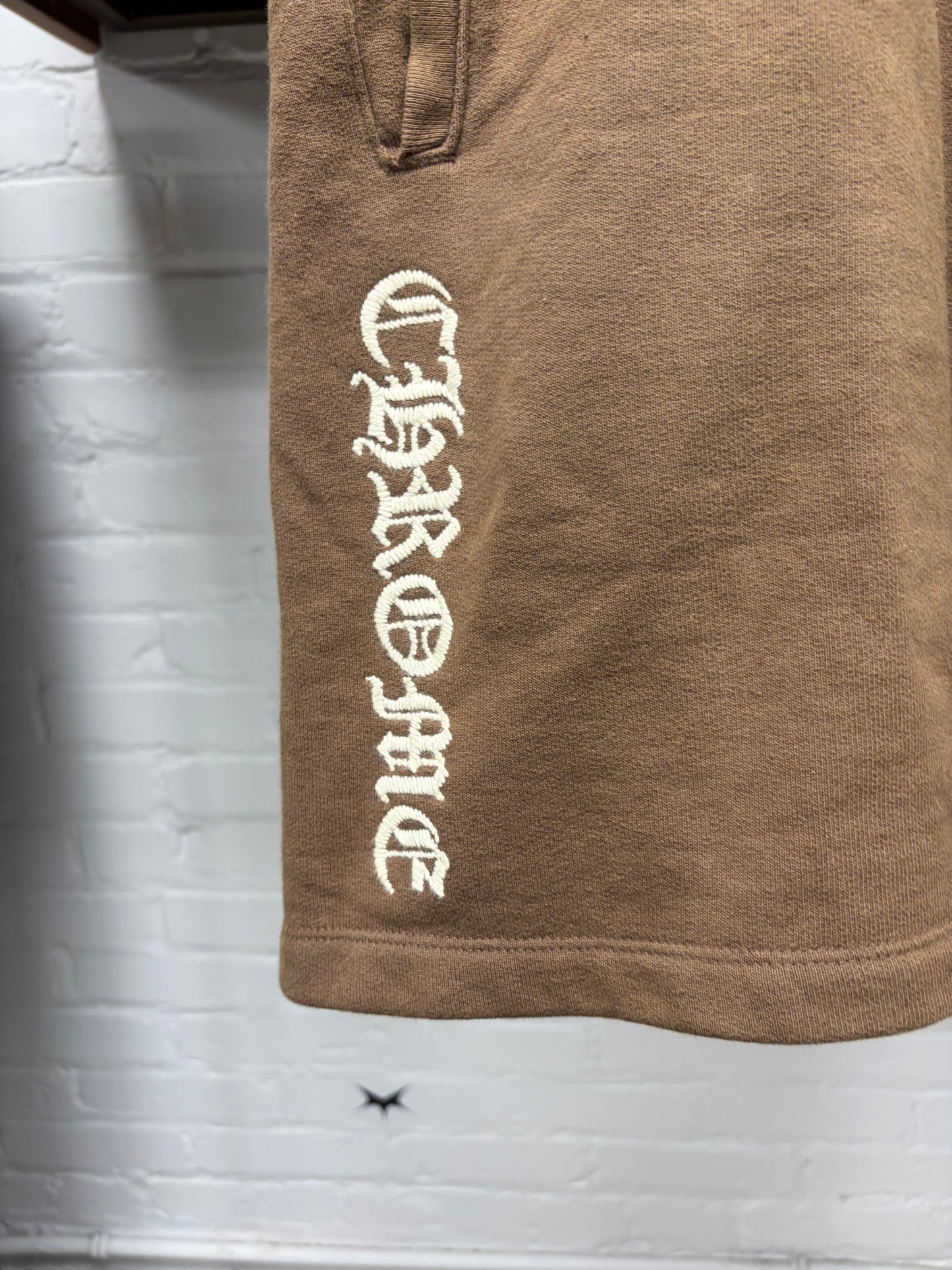 Chrome Hearts ‘Slo Ride’ Brown Cotton Embroidered Logo Sweat Shorts