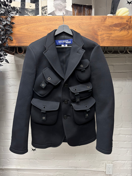 AW2016 Junya Watanabe Neoprene Black Cargo Blazer