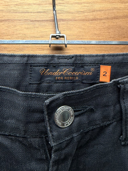 SS2007 Undercover ‘Purple’ Zipper Waist Detailed Black Skinny Jeans