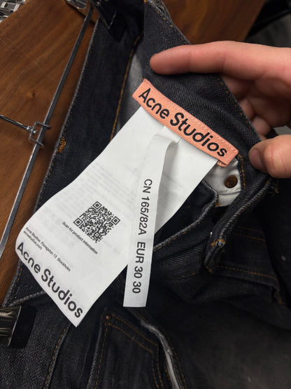 Acne Studios Wide Leg Black Painter Denim