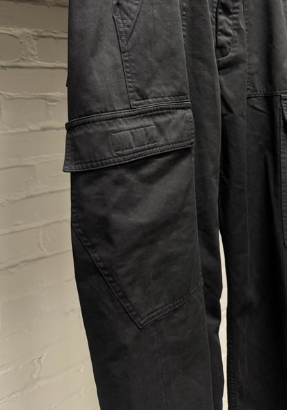 Rick Owens DRKSHDW Wide Leg Black Cargo Pants