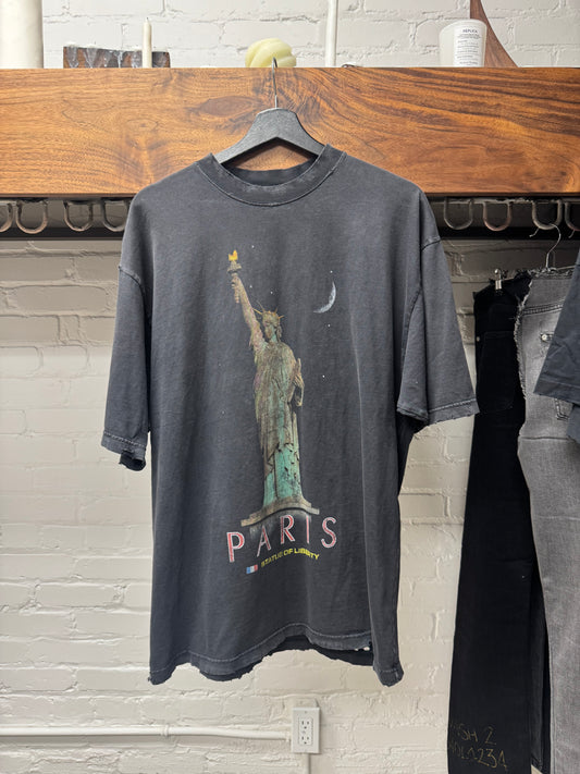 SS2024 Balenciaga ‘Paris’ Eiffel Tower Distressed Graphic T-Shirt