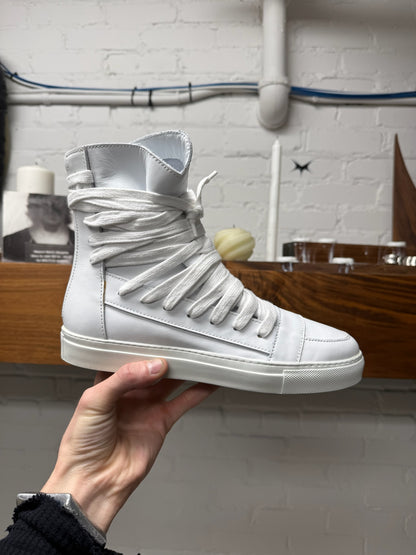 Kris Van Assche ‘Multi-Lace’ White Leather High Top Sneakers