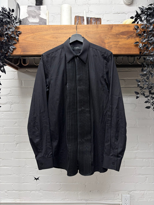 Givenchy ‘Multi Zipper Track’ Black French Button Closure Button Up Shirt