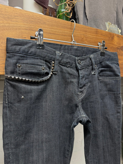 2000s Hysteric Glamour Studded Black Skinny Jeans