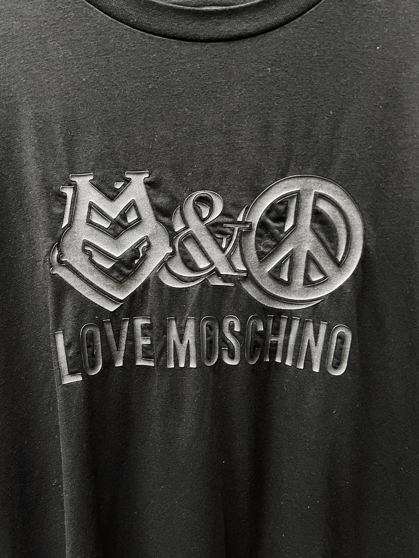 Moschino ‘Peace & Love’ Black Graphic T-Shirt