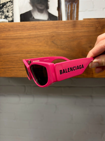 Balenciaga Pink ‘Cat Eye’ Shape Logo Sunglasses