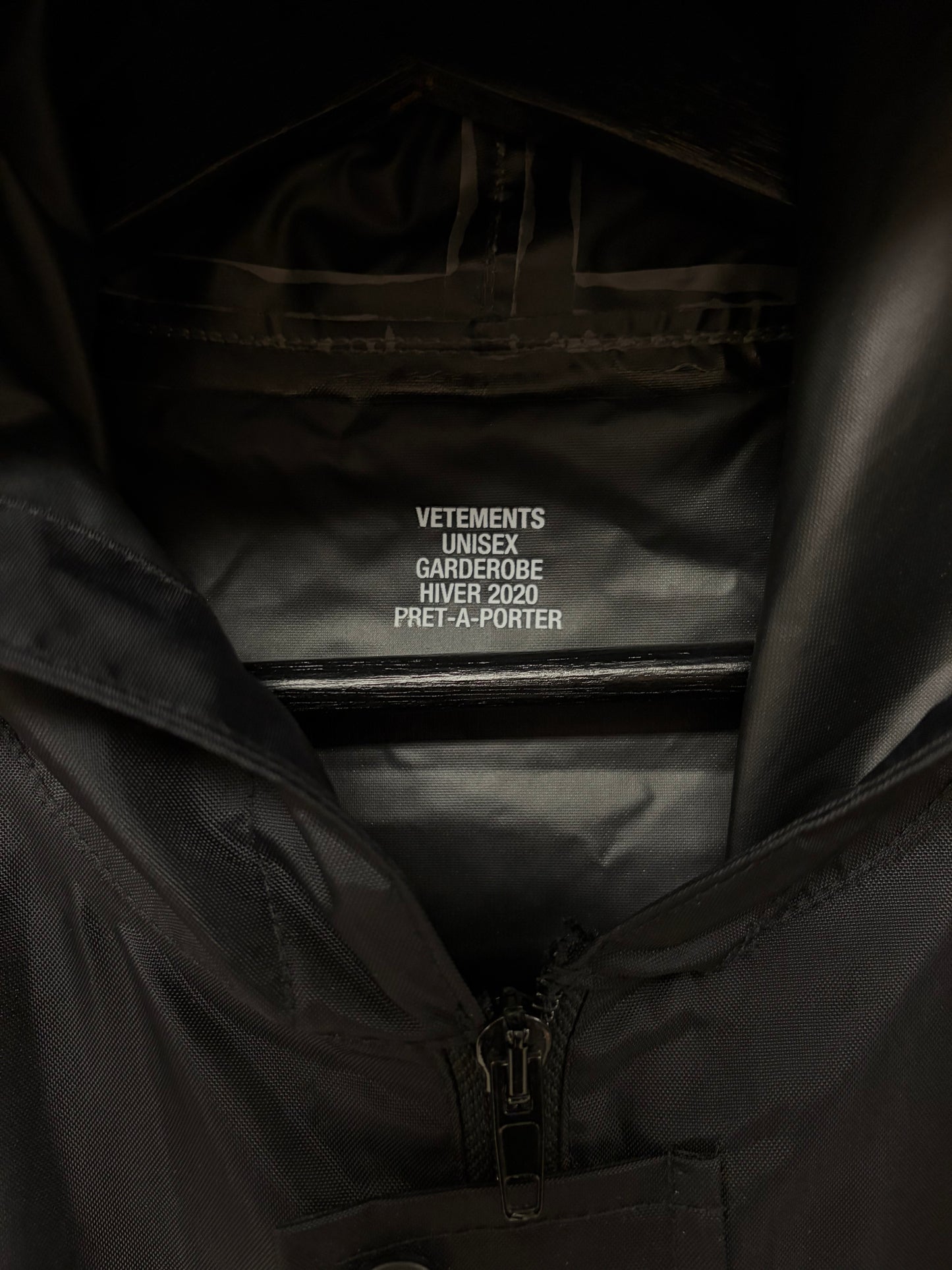 AW2020 Vetements ‘Anarchy’ Hooded Shell Trench Coat