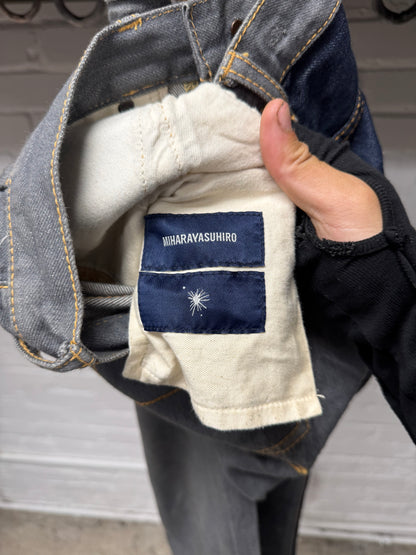 Mihara Yasuhiro Hybrid Grey/Blue Split Bootcut Denim