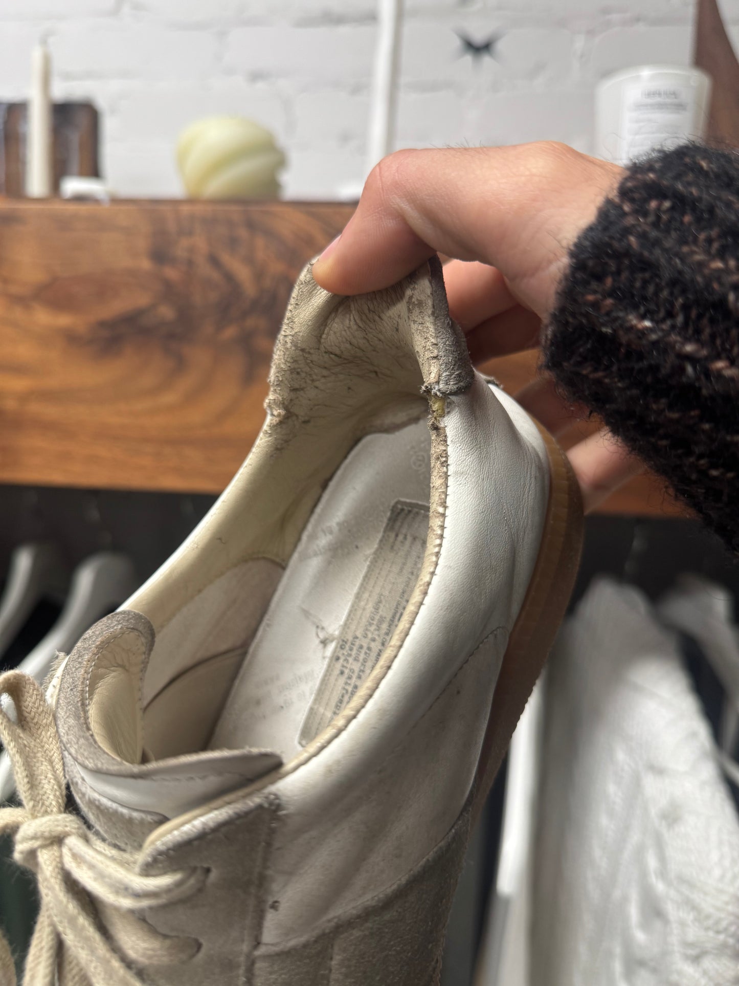 Maison Margiela ‘G.A.T.’ Low Top White Leather/Gum Sole Sneakers
