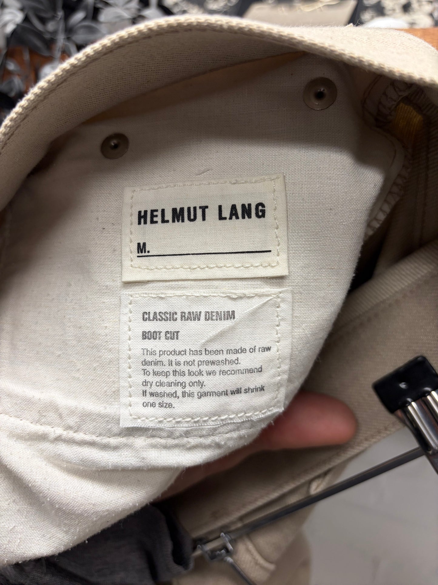 Vintage Helmut Lang ‘Sand’ Classic Raw Bootcut Denim