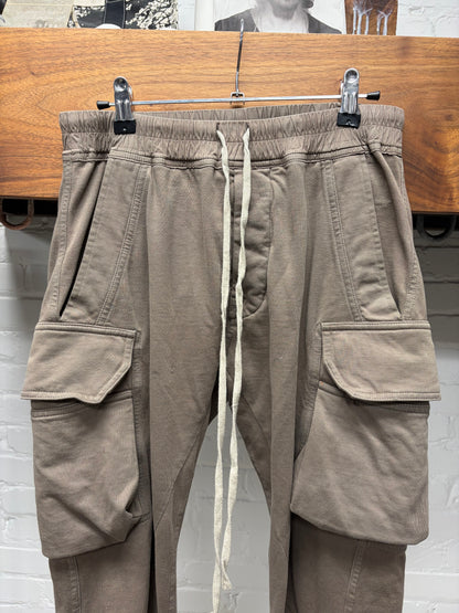 Rick Owens DRKSHDW Dust Brown Cotton Cargo Joggers