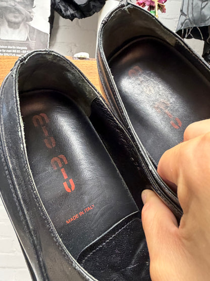 Vintage Miu Miu Black Calfskin Leather Lace-Up Derbys