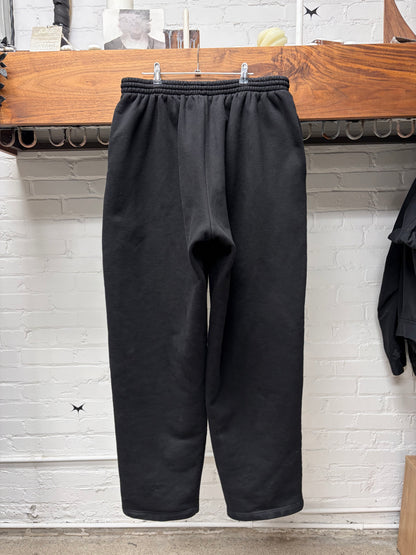 2021 Balenciaga Heavy Black Terry Cotton Relaxed Drawstring Sweatpants