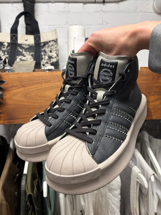 Rick Owens x Adidas ‘Mastadon Pro Model’ Premium Leather High Top Sneakers