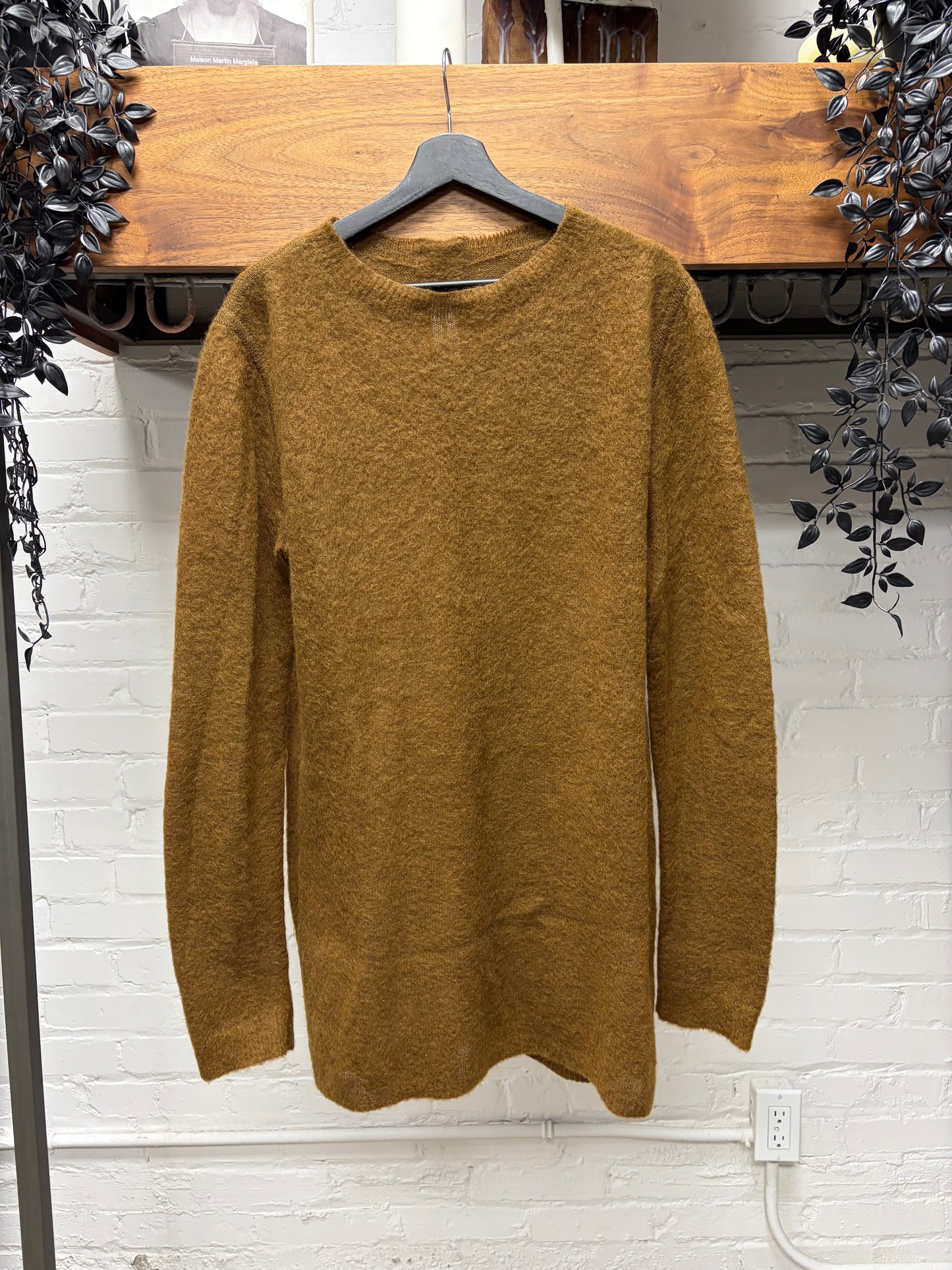 AW2015 Rick Owens ‘Sphinx’ Mustard Brown Knit Sweater
